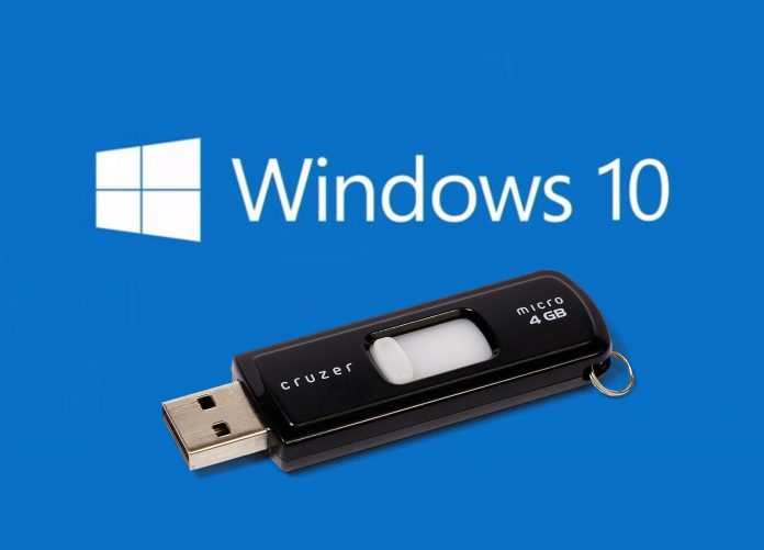 windows 10 install from usb size