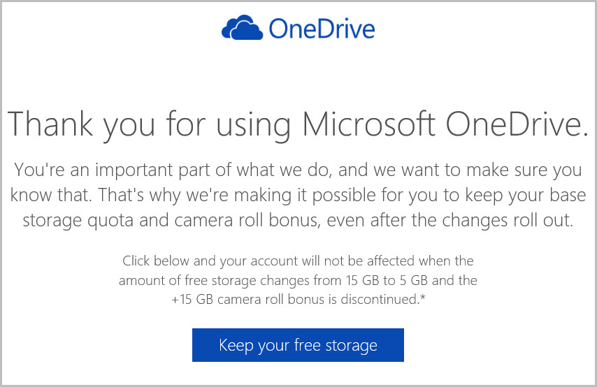 microsoft onedrive free storage