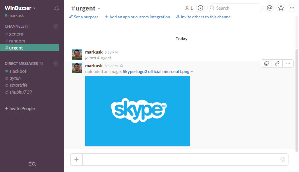 Skype Slack integration