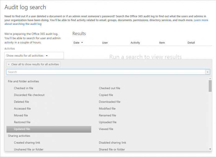 SharePoint Audit Log Search