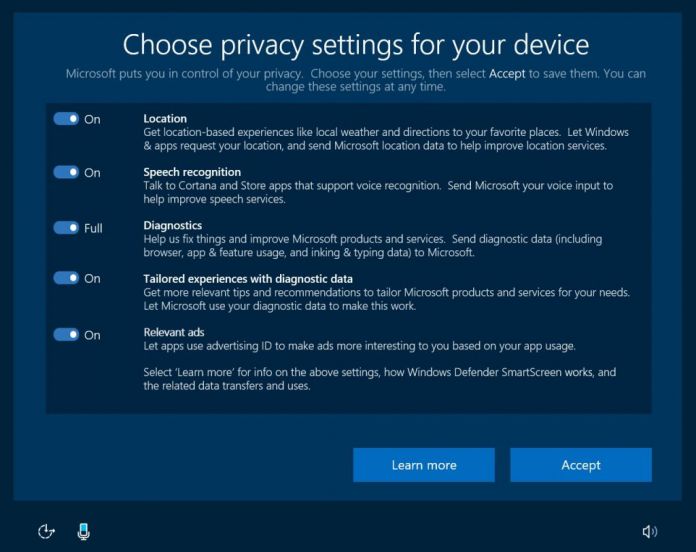 Privacy Settings Creators Update Microsoft Official