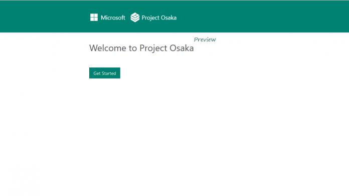 Project Osaka preview screen