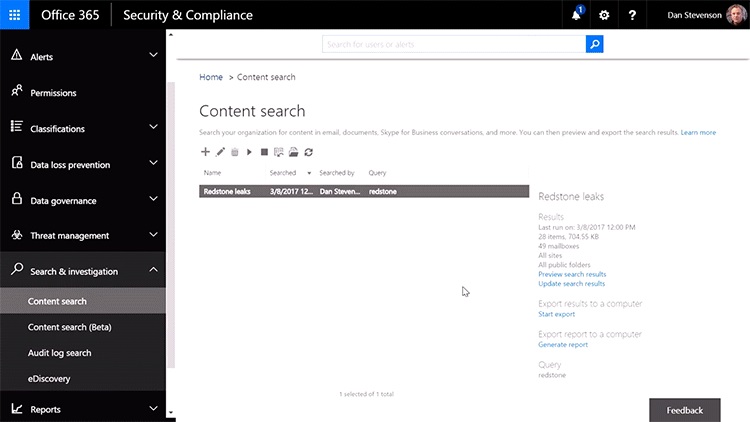 Microsoft Teams Compliance Content Search Feature