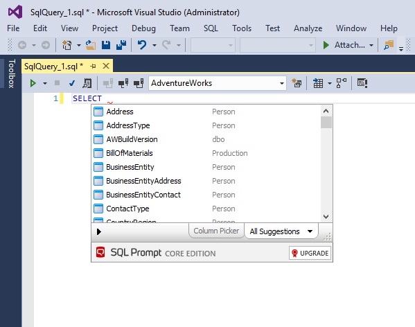 visual studio 2017 sql server object explorer windows auth