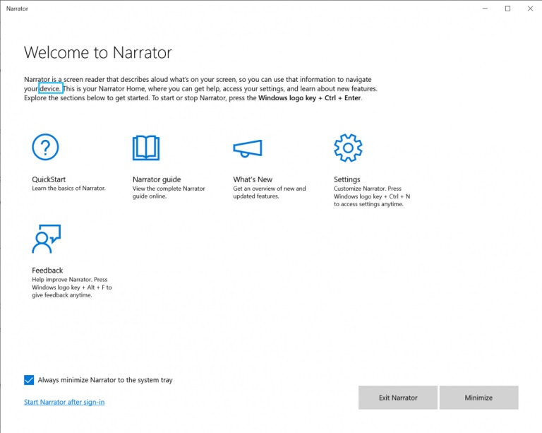 windows 8.1 turn off narrator