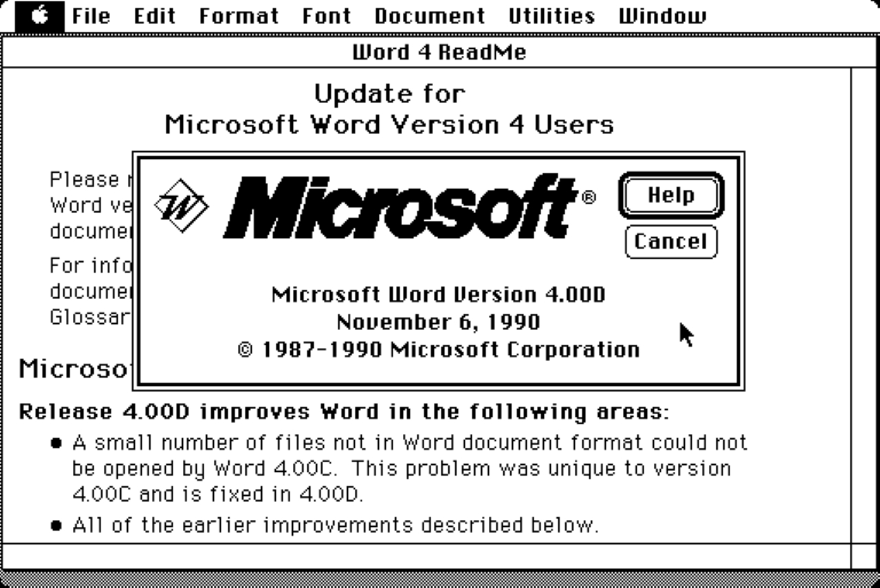 first microsoft word for mac