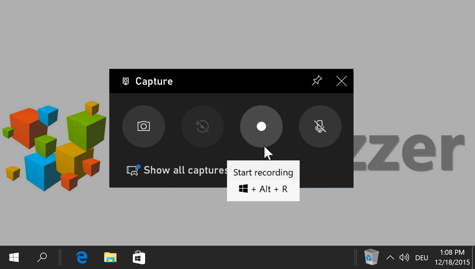 how to record video of screen with audio windows 10