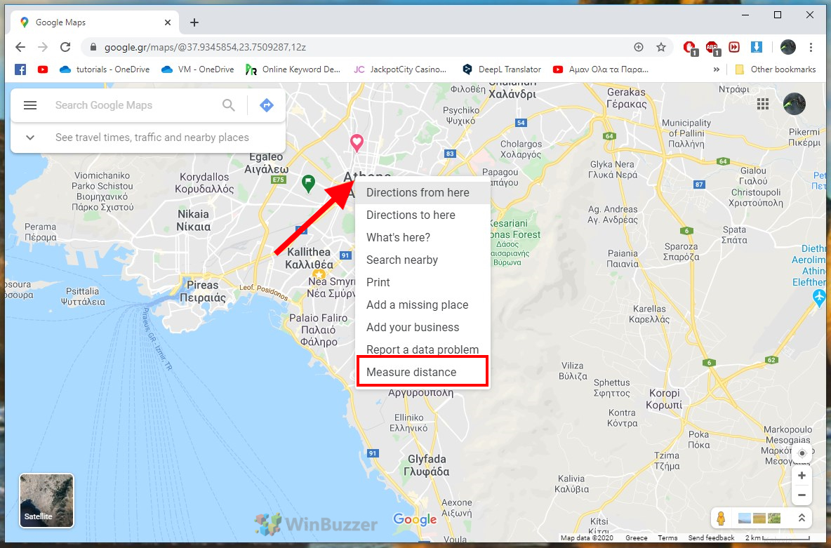 Google Maps Browser - Measure Distance