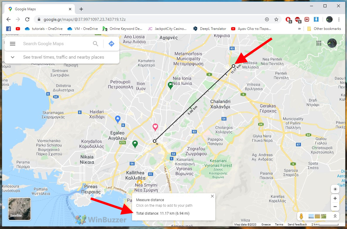 google maps measure distance