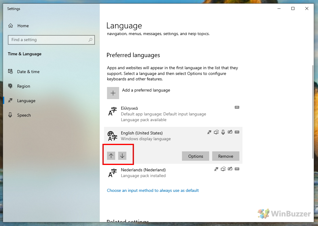 Windows 10 How To Change Display Language Or Keyboard Language  winbuzzer