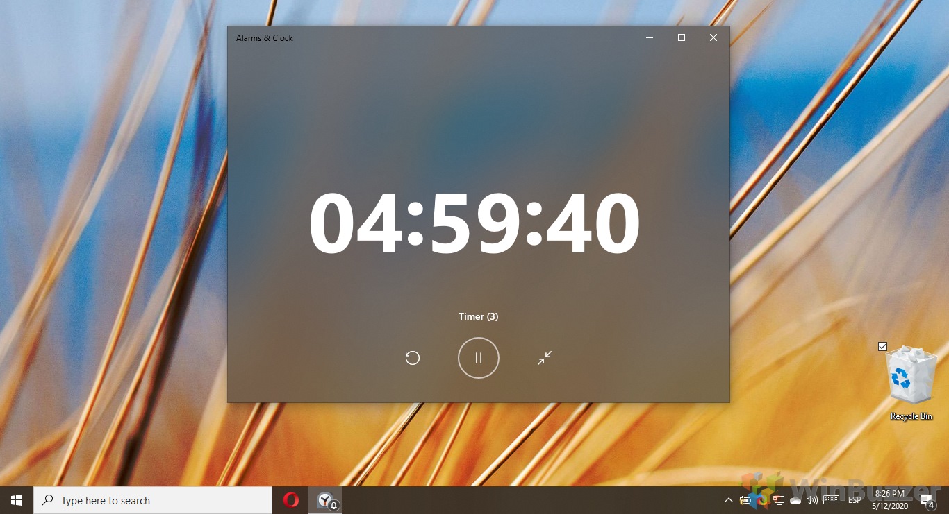 Windows 10 - Alarm & Clock - Timer - Expanded or Full-Screen
