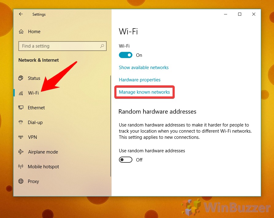 Windows 10 - Settings - Network and Internet