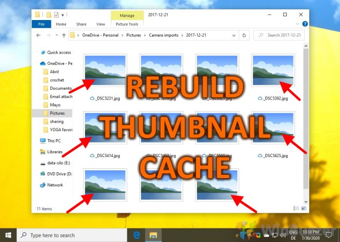 Windows 10 How to rebuild the icon cache for thumbnail-previews
