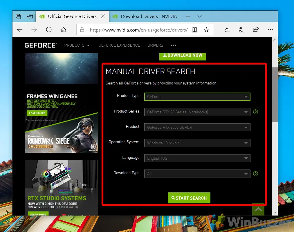 Strømcelle dårligt hjerne How to Update and Download Nvidia Drivers without GeForce Experience -  WinBuzzer