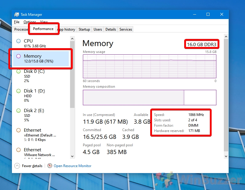 how to check memory speed in windows 10