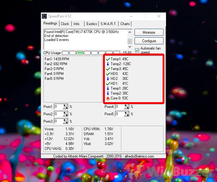 SpeedFan - CPU Temperature