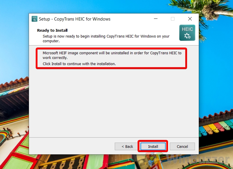 Windows 10 - Remove HEIF Image Extension with Copytrans installer