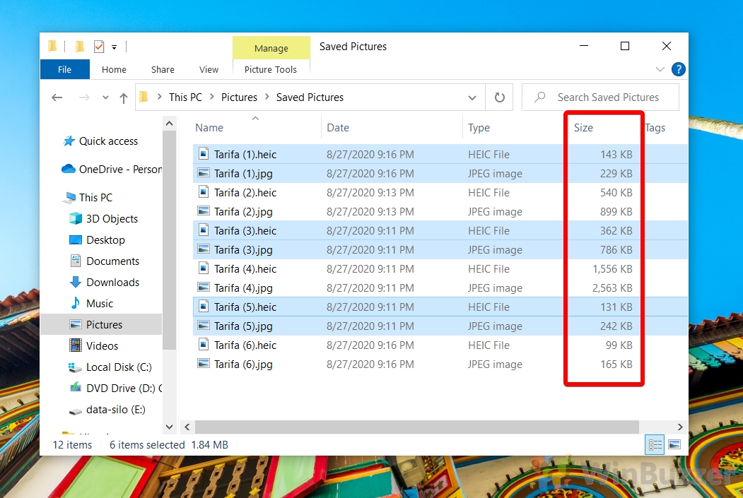 Windows 10 - HEIC files and bigger converted JPG versions