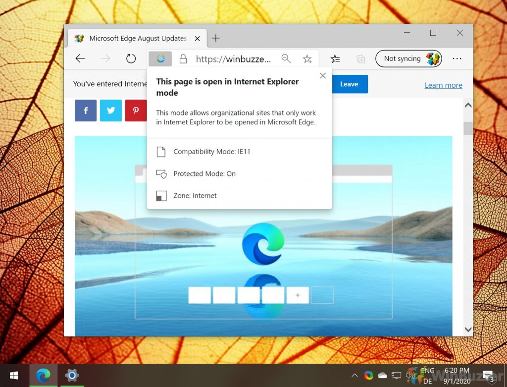 internet explorer is opening edge