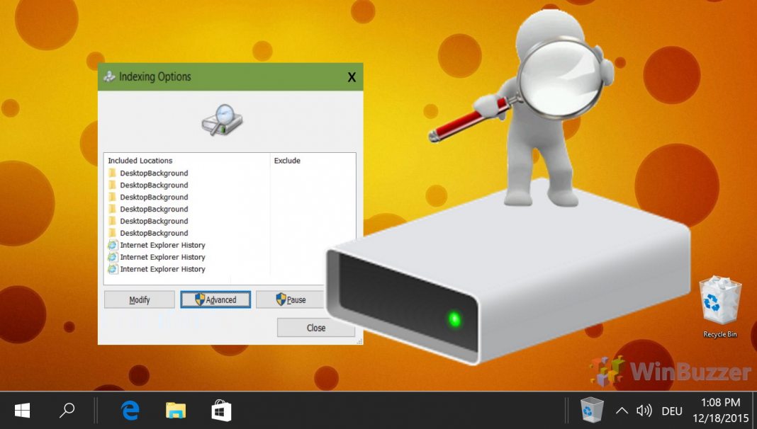 Windows 10 - How to Rebuild the Search Index