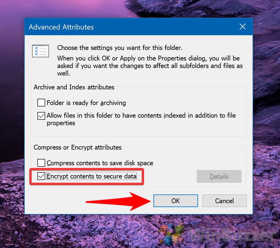 create encrypted folder windows 10