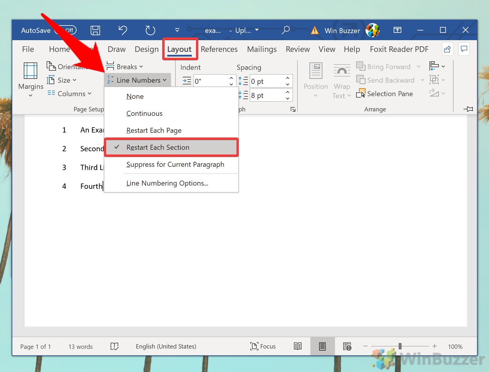 how to add line numbers in microsoft word for mac