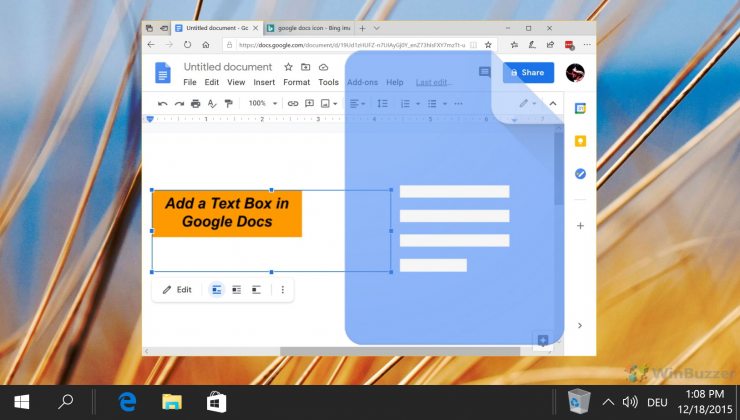 how to insert text box on google doc