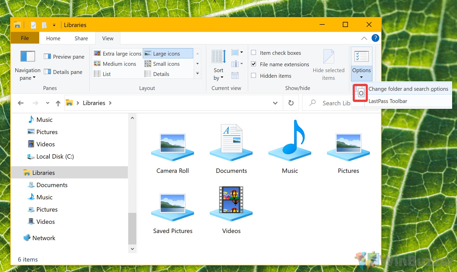 How To Open File Explorer Folder Options In Windows 10 | winbuzzer