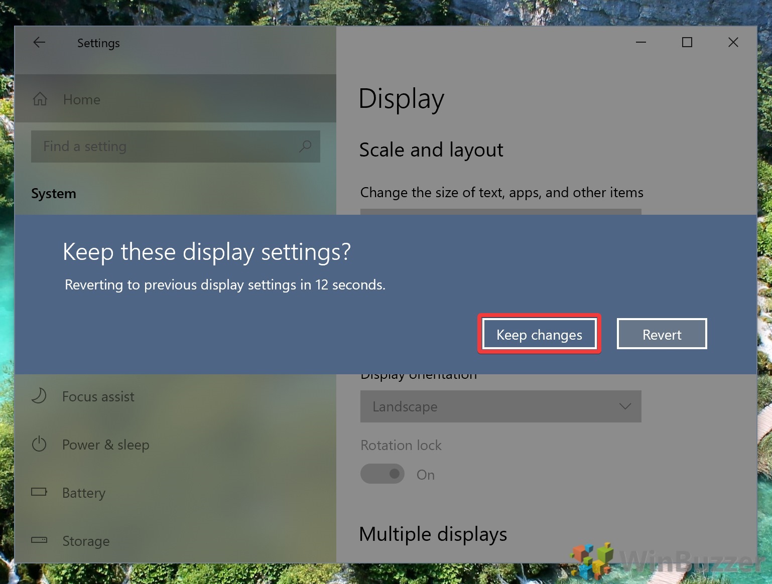 windows 10 screen rotation lock