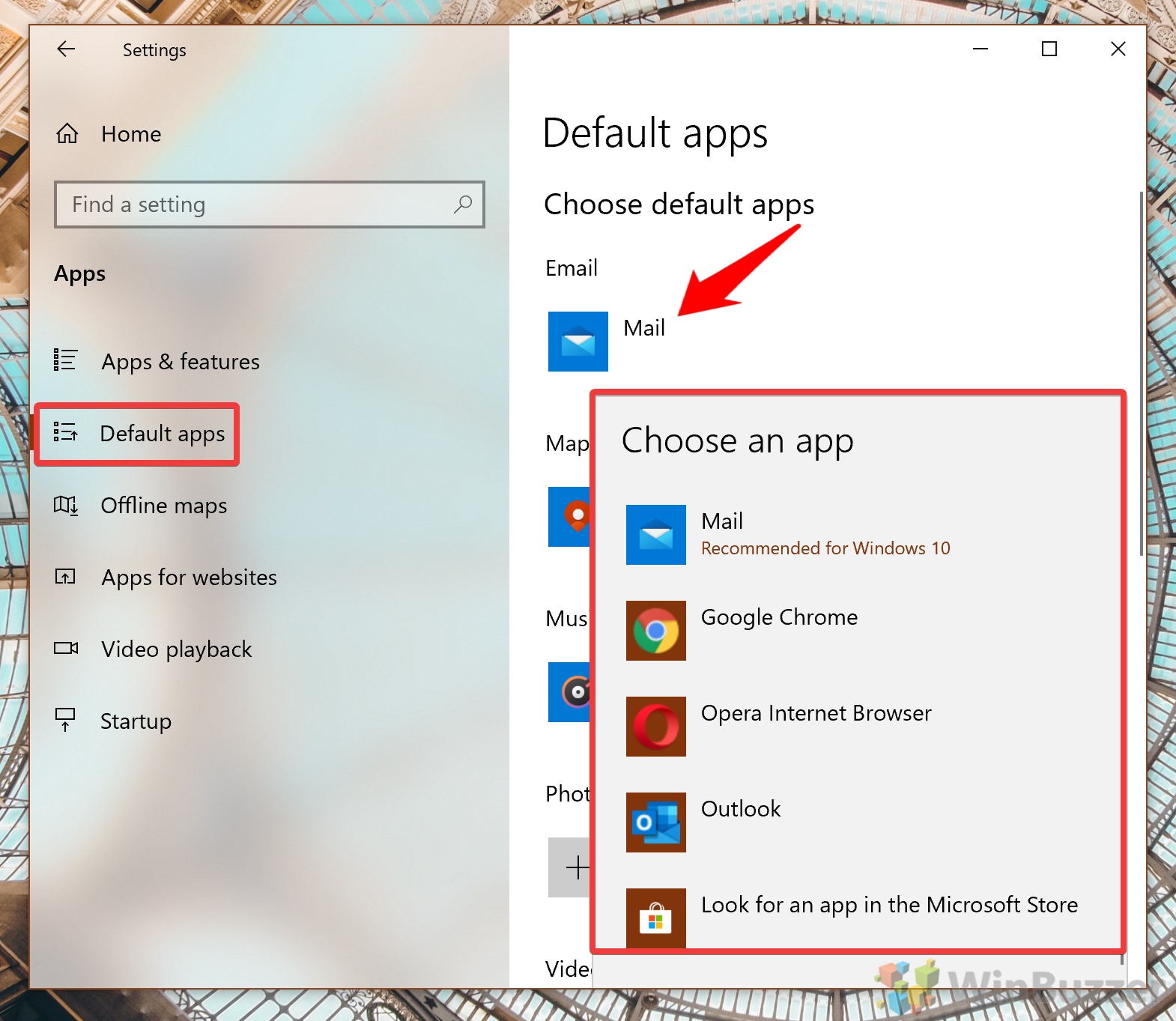 Default Apps Settings