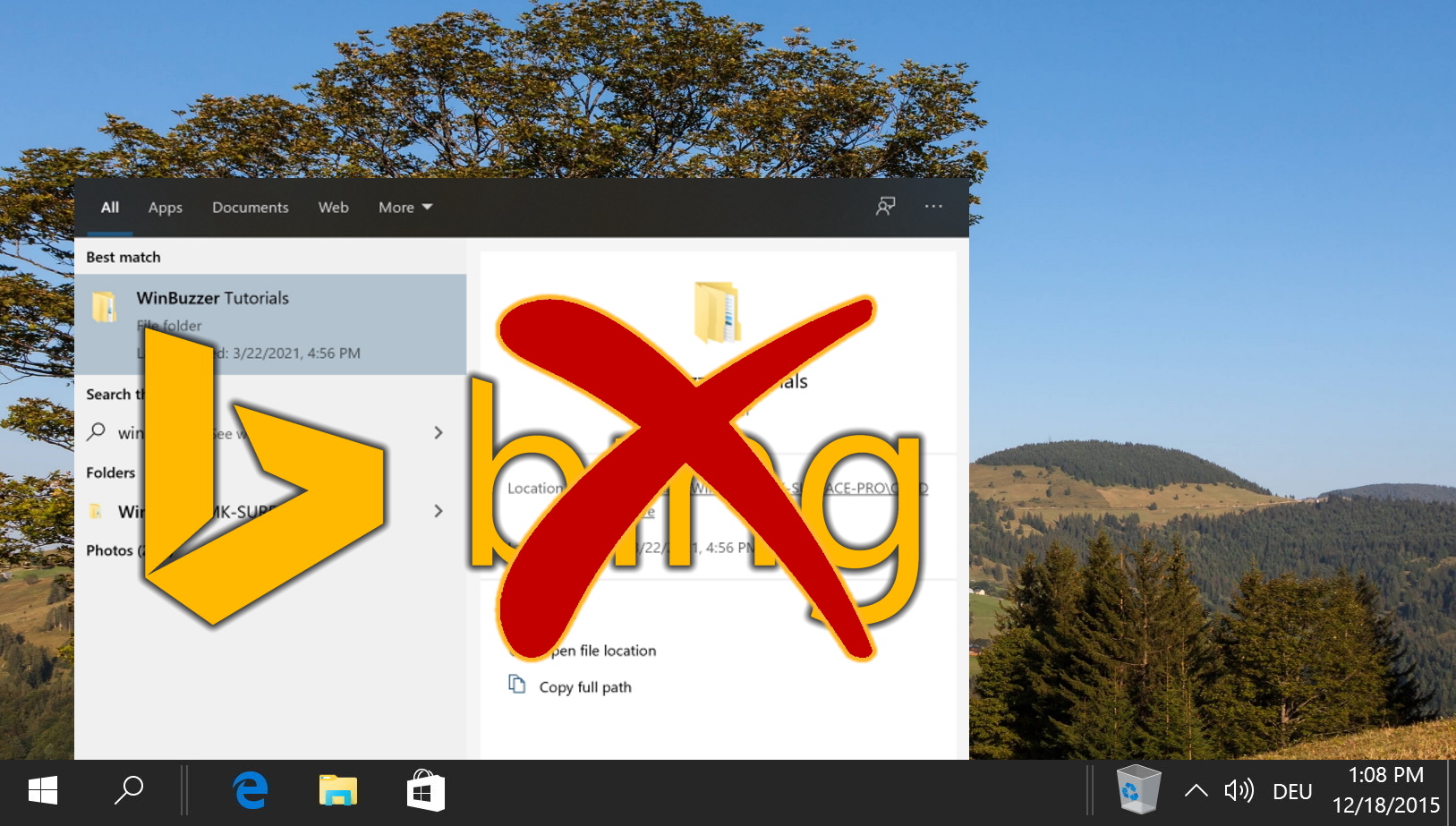 How To Remove Bing From Windows Search In Winbuzzer