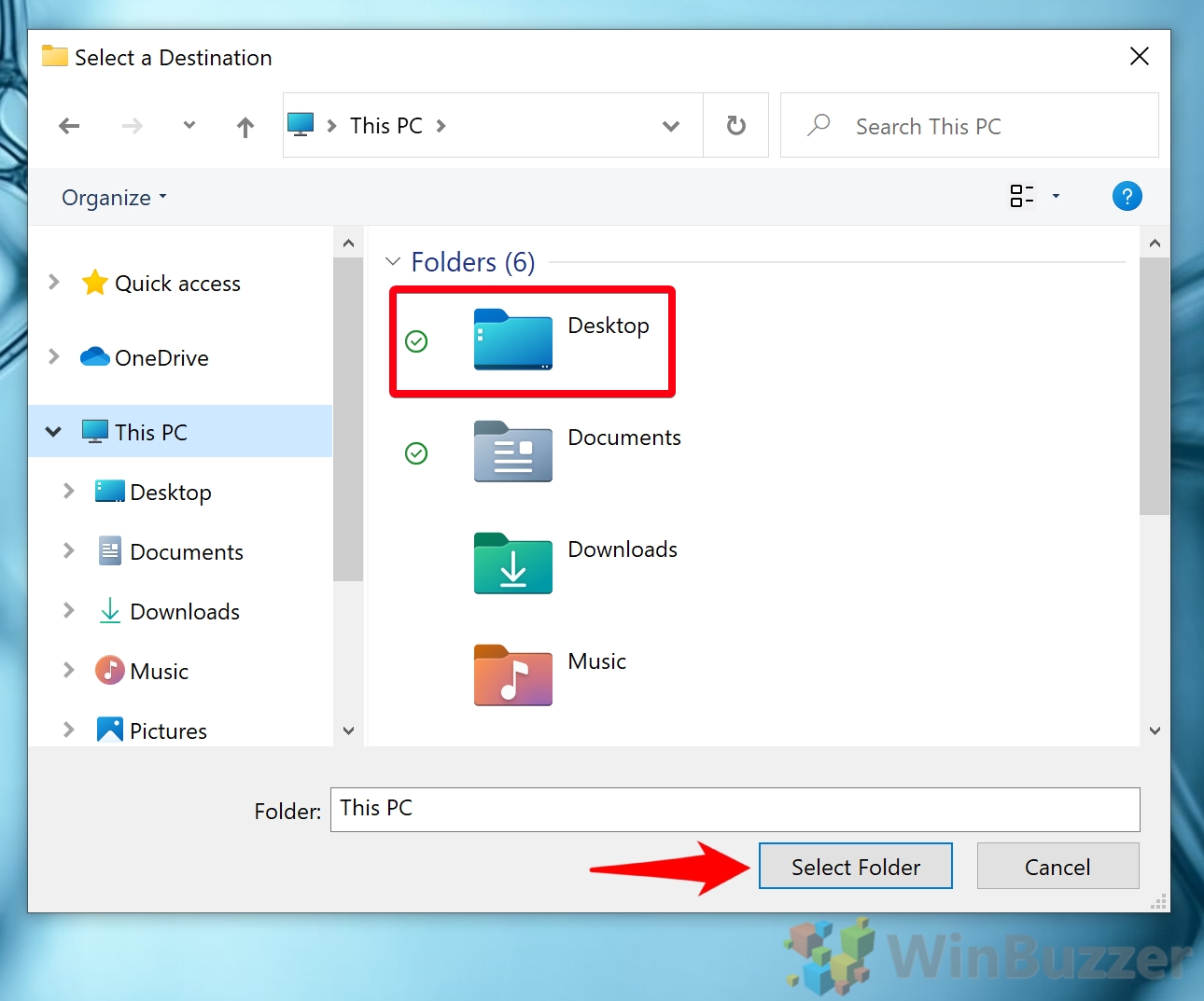 Windows 10 - Screenshots folder - Properties Location - Move - Select Folder