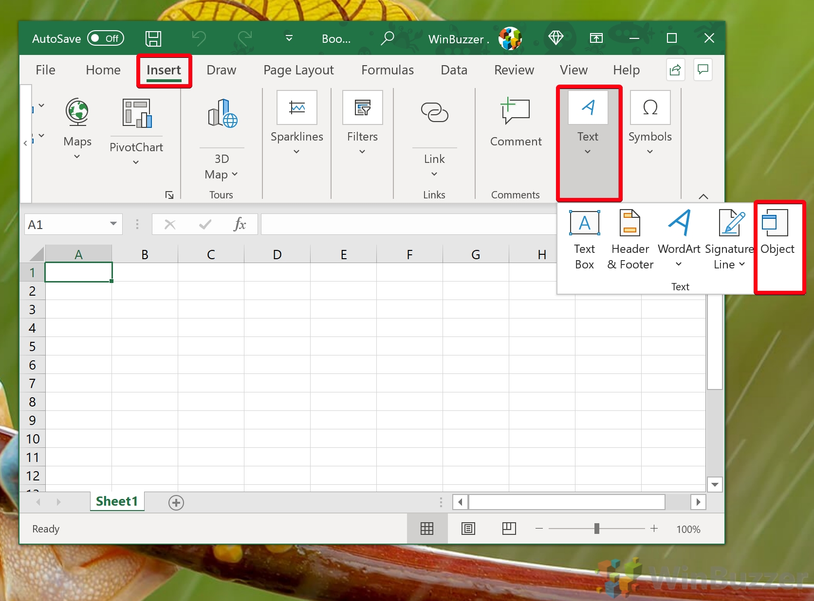 insert pdf in excel 365