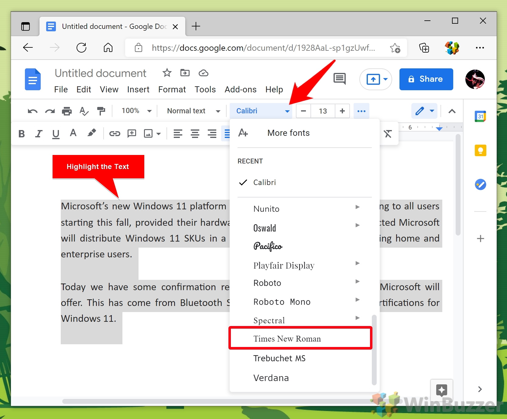 replicated microsoft word default settings in google docs