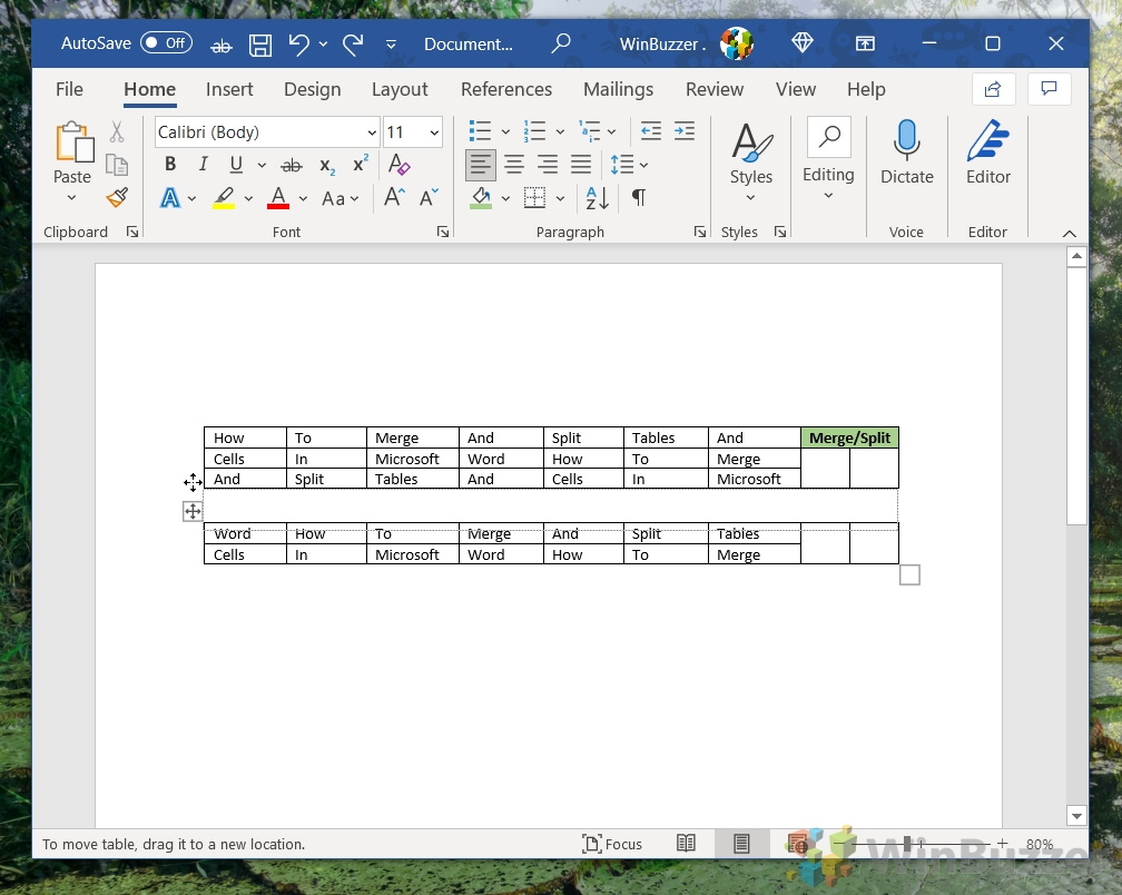 How To Merge And Split Tables And Cells In Word WinBuzzer