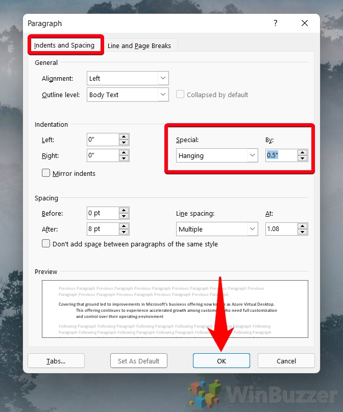 How to do a Hanging Indent in Microsoft Word