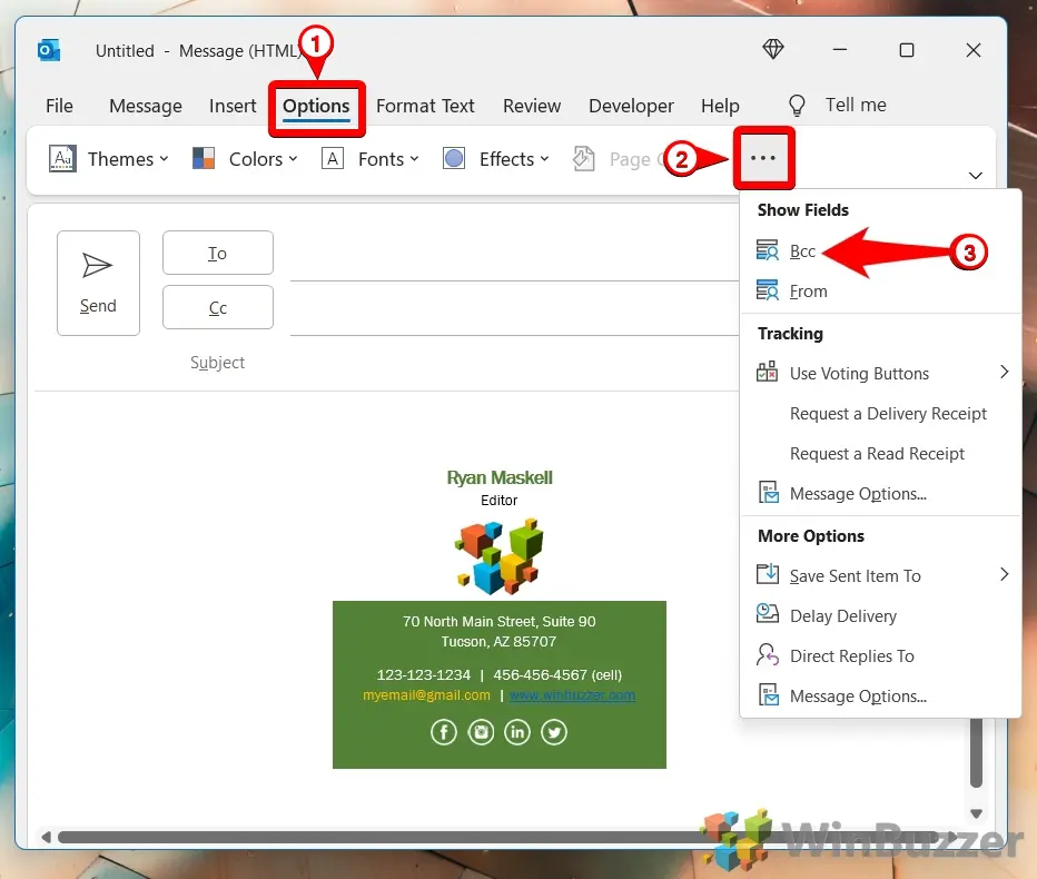 How to Add or CC Outlook and Outlook.com - WinBuzzer