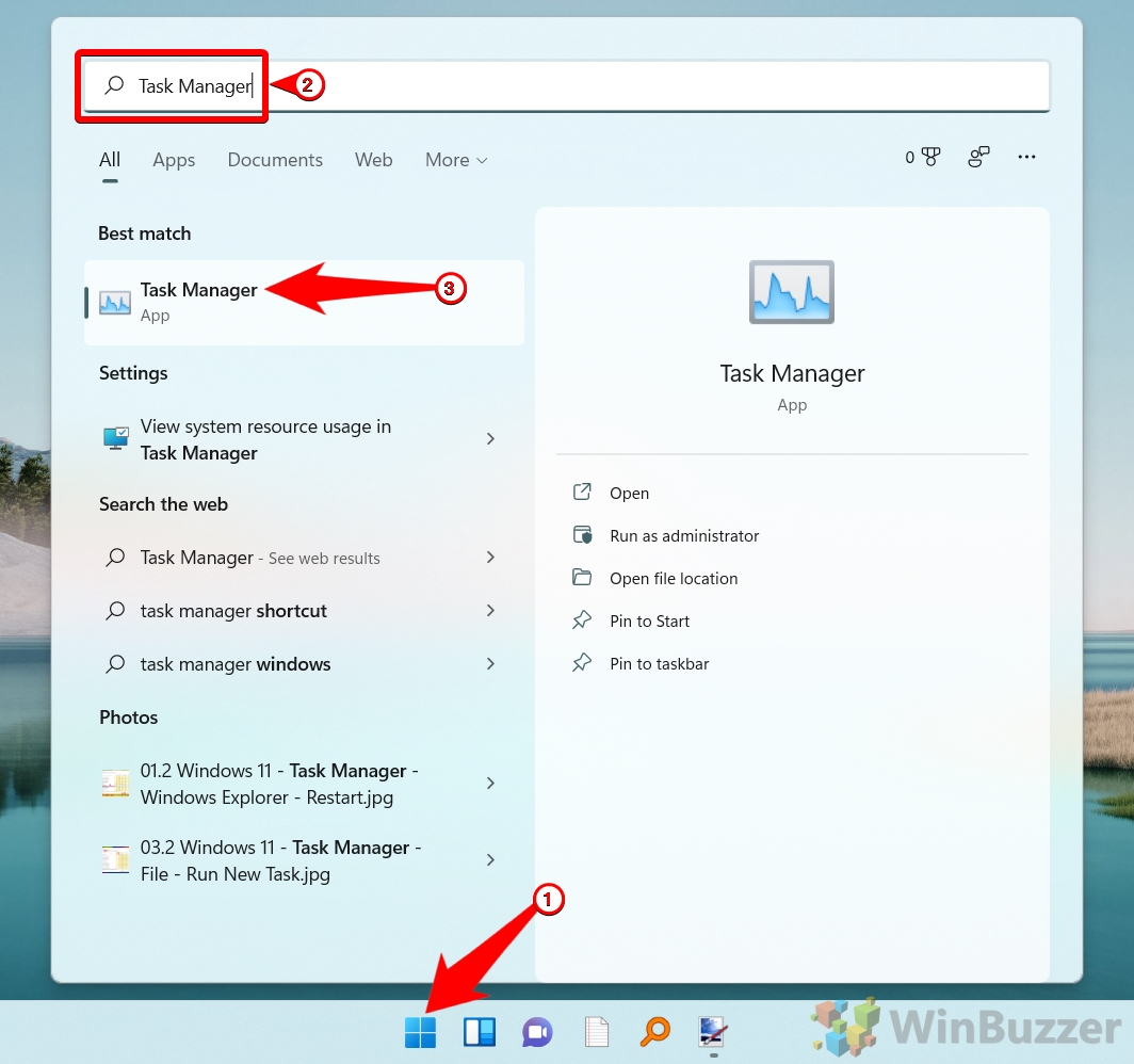 Windows 11 - Ouvrir le gestionnaire de tâches