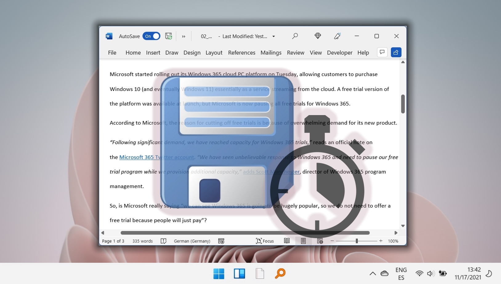 Featured - How to enable autosave in Word