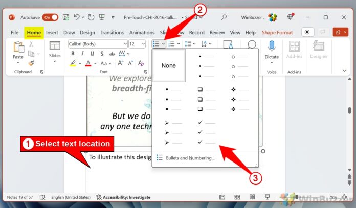 How to Add a Check Mark in Powerpoint ☐ ☑ - WinBuzzer