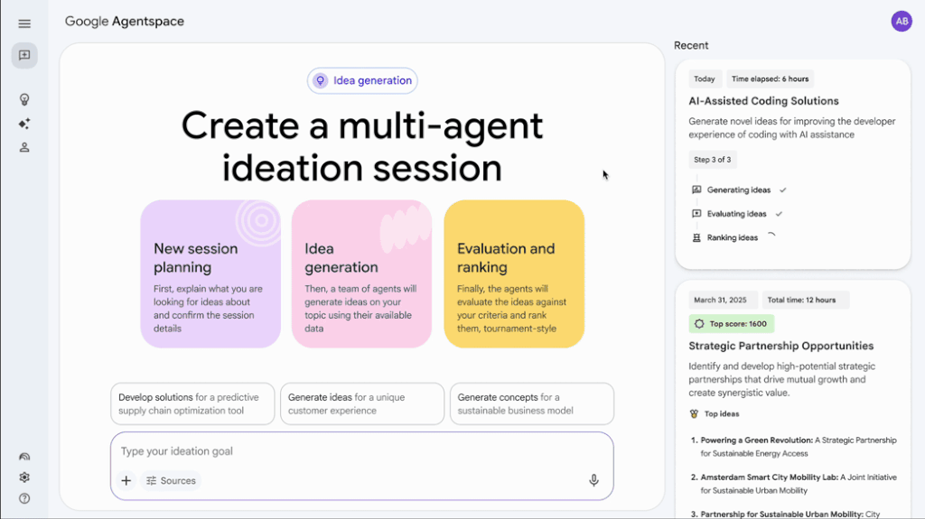 Google Agentspace Idea Generation agent official